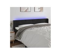 Vidaxl Tête De Lit À Led Noir 203x16x78/88 Cm Velours Noir