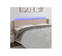 Vidaxl Tête De Lit À Led Cappuccino 203x16x78/88 Cm Similicuir