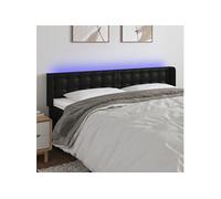 Hoofdbord LED 203x16x78/88 cm kunstleer zwart3123344