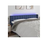 Vidaxl Tête De Lit À Led Bleu 203x16x78/88 Cm Tissu Bleu