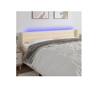 vidaXL Tête de lit LED Crème 203x16x78/88 cm Tissu