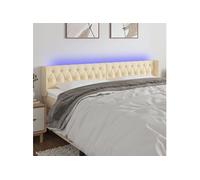 Vidaxl Tête De Lit À Led Crème 203x16x78/88 Cm Tissu