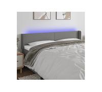 Hoofdbord LED 203x16x78/88 cm stof donkergrijs3122979