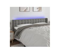 Vidaxl Tête De Lit À Led Gris Foncé 203x16x78/88 Cm Tissu Gris
