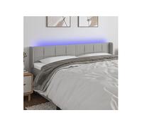 Hoofdbord LED 203x16x78/88 cm stof lichtgrijs3123258