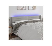 Vidaxl Tête De Lit À Led Gris Clair 203x16x78/88 Cm Tissu Gris