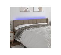 Hoofdbord LED 203x16x78/88 cm stof taupe3123262