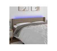 Vidaxl Tête De Lit À Led Taupe 203x16x78/88 Cm Tissu Gris