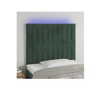 Vidaxl Tête De Lit À Led Vert Foncé 80x5x118/128 Cm Velours Vert