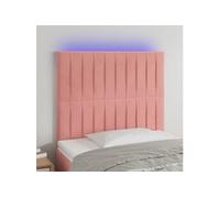Vidaxl Tête De Lit À Led Rose 80x5x118/128 Cm Velours Rose