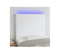 Tête de Lit à LED Noir 100x5x78/88 cm Similicuir Meuble de Chambre vidaXL