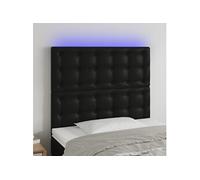 vidaXL Tête de lit à LED Noir 80x5x118/128 cm Similicuir