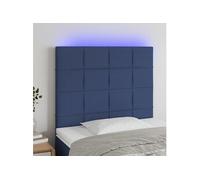 Hoofdbord LED 80x5x118/128 cm stof blauw3122404