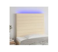 Vidaxl Tête De Lit À Led Crème 80x5x118/128 Cm Tissu