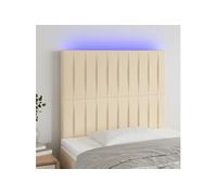 vidaXL Tête de lit à LED Crème 80x5x118/128 cm Tissu