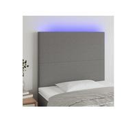 Hoofdbord LED 80x5x118/128 cm stof donkergrijs3122119