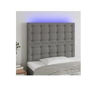 Tête de Lit à LED Gris Clair 80x5x78/88 cm Tissu Meuble de Chambre vidaXL
