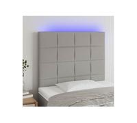 Hoofdbord LED 80x5x118/128 cm stof lichtgrijs3122398