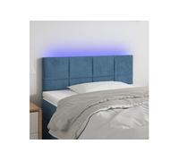 Vidaxl Tête De Lit À Led Bleu Foncé 80x5x78/88 Cm Velours Bleu