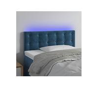 Vidaxl Tête De Lit À Led Bleu Foncé 80x5x78/88 Cm Velours Bleu