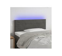 Vidaxl Tête De Lit À Led Gris Foncé 80x5x78/88 Cm Velours Gris