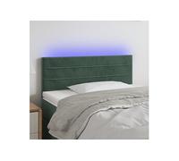 Vidaxl Tête De Lit À Led Vert Foncé 80x5x78/88 Cm Velours Vert
