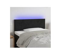 Vidaxl Tête De Lit À Led Noir 80x5x78/88 Cm Velours Noir