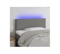 Vidaxl Tête De Lit À Led Gris Foncé 80x5x78/88 Cm Tissu Gris