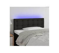 Vidaxl Tête De Lit À Led Noir 80x5x78/88 Cm Tissu Noir