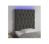 Hoofdbord LED 80x7x118/128 cm fluweel donkergrijs3122791