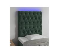 Hoofdbord LED 80x7x118/128 cm fluweel donkergroen3122793