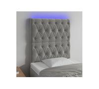 Hoofdbord LED 80x7x118/128 cm fluweel lichtgrijs3122790