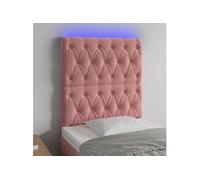 Hoofdbord LED 80x7x118/128 cm fluweel roze3122795