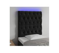 vidaXL Tête de lit à LED Noir 80x7x118/128 cm Velours