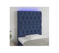 Hoofdbord LED 80x7x118/128 cm stof blauw3122740