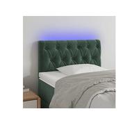 vidaXL Tête de lit 3121981 à LED Meuble de chambre d'intérieur Vert foncé