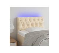 Hoofdbord LED 80x7x78/88 cm stof crÃmekleurig3121927