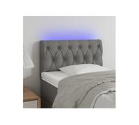 vidaXL Tête de lit à LED 3121923 – Meuble de chambre Gris foncé