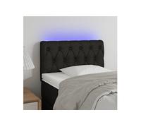 Hoofdbord LED 80x7x78/88 cm stof zwart3121924