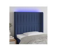 Vidaxl Tête De Lit À Led Bleu 83x16x118/128 Cm Tissu Bleu