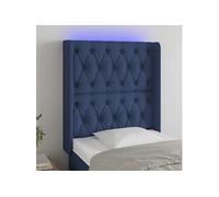 Vidaxl Tête De Lit À Led Bleu 83x16x118/128 Cm Tissu Bleu