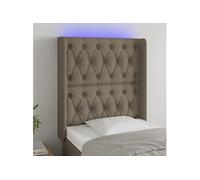 vidaXL Hoofdbord LED 83x16x118/128 cm stof taupe3124362 Taupe G