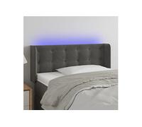 Vidaxl Tête De Lit À Led Gris Foncé 83x16x78/88 Cm Velours Gris