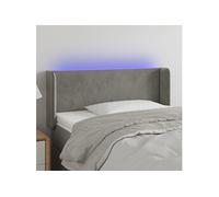 Vidaxl Tête De Lit À Led Gris Clair 83x16x78/88 Cm Velours Gris