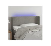 Vidaxl Tête De Lit À Led Gris Clair 83x16x78/88 Cm Velours Gris