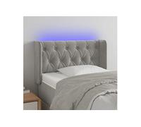 vidaXL Hoofdbord LED 83x16x78/88 cm fluweel lichtgrijs3123602 Gris clair G