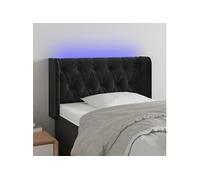 Vidaxl Tête De Lit À Led Noir 83x16x78/88 Cm Velours Noir