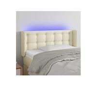 Vidaxl Tête De Lit À Led Crème 83x16x78/88 Cm Similicuir