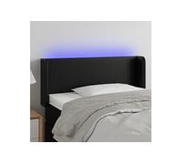 Vidaxl Tête De Lit À Led Noir 83x16x78/88 Cm Similicuir Noir