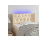 vidaXL Hoofdbord LED 83x16x78/88 cm stof crÃmekleurig3123551 Blanc G